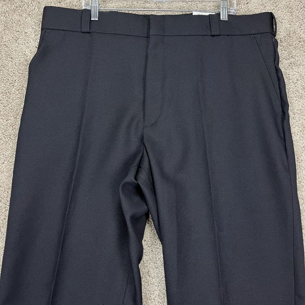 Flying Cross Pants Mens 42x27 Black Straight Leg Flat Front‎ Dress Classic NEW